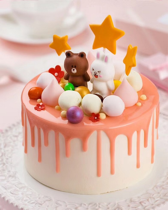 卡通淋面生日蛋糕