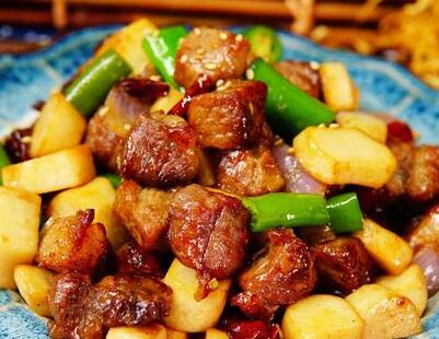 黑椒牛肉炒杏鲍菇1