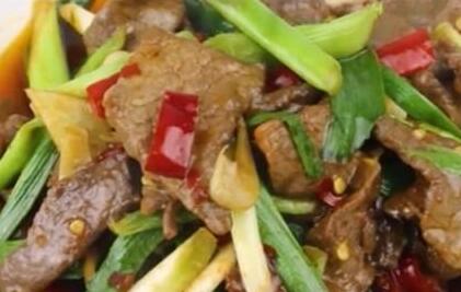 蒜苗炒牛肉1