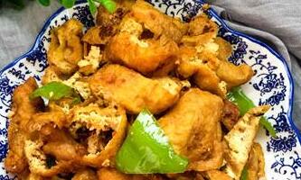 油豆腐炒肉片10
