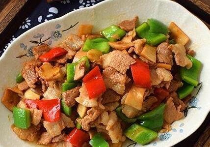 青椒杏鲍菇炒肉片1