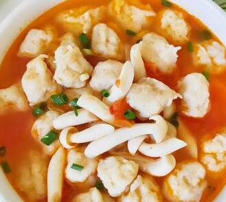 番茄海鲜菇鸡肉丸子1