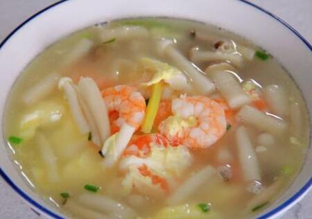菌菇虾仁鸡蛋汤1