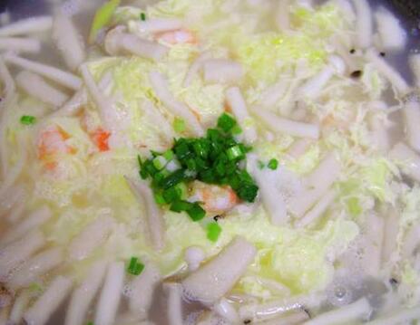 菌菇虾仁鸡蛋汤9